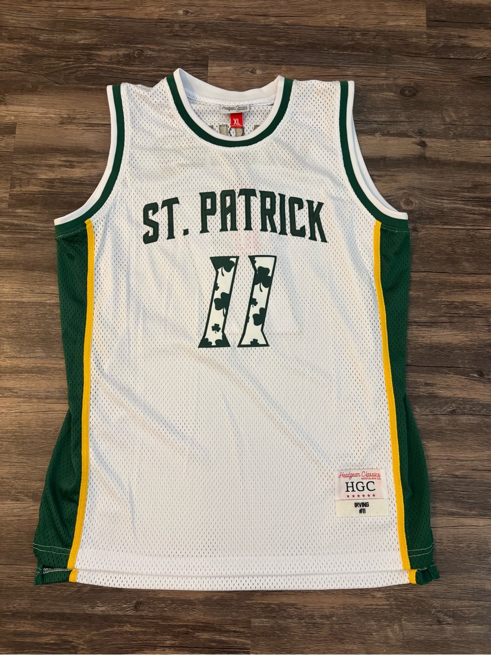 Size XL - Headgear Classics Kyrie Irving #11 St. Patrick Basketball Jersey